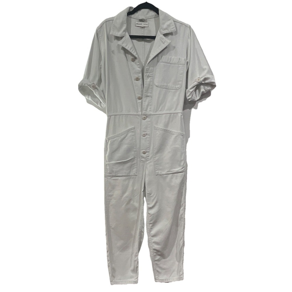 Madewell x As Ever Utility Jumpsuit XS Off White Button Front Boiler Suit